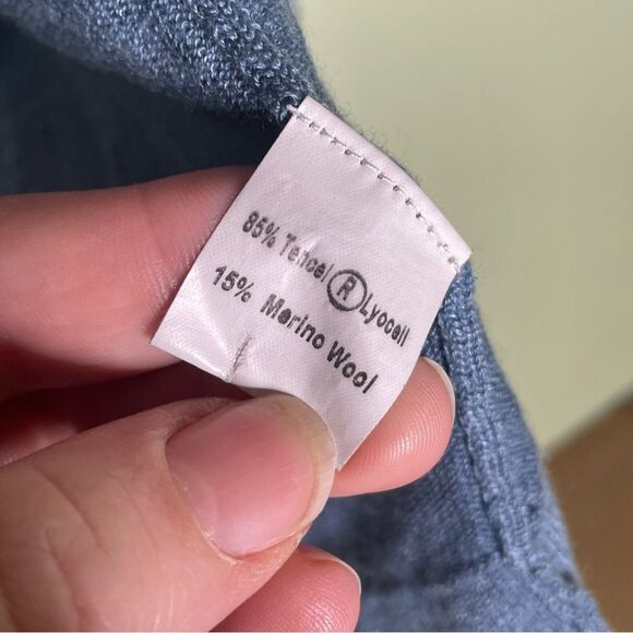 Eileen Fisher Slouchy Open Thin Knit Merino Cardigan In Pond Size Small - Picture 5 of 5